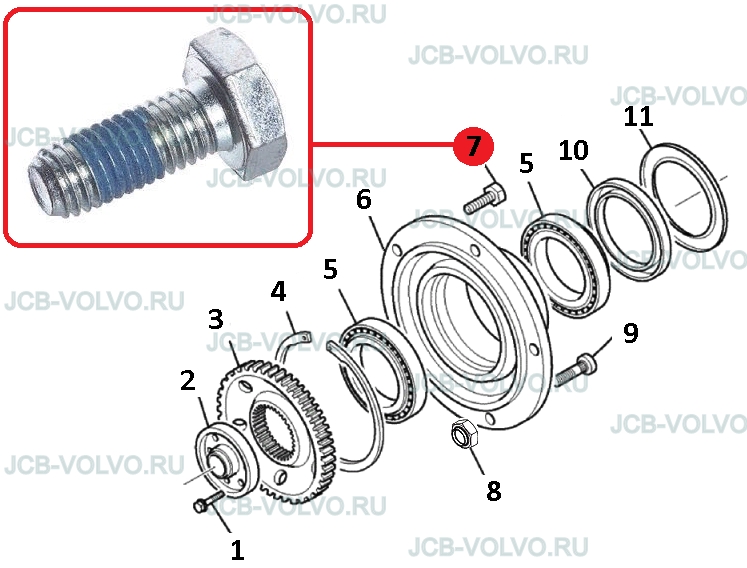Болт крепления крышки ступицы 1321/0407Z