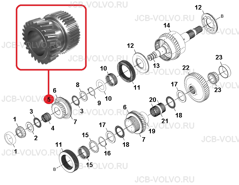 Шестерня входной муфты
