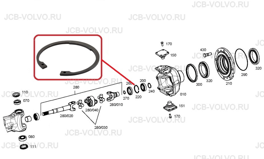 Фиксирующая скоба на ступичную полуось 40M5099
