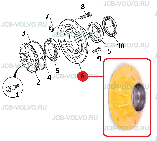 Задняя крышка (корпус) бортового редуктора 450/10203 ( 450/11100 )