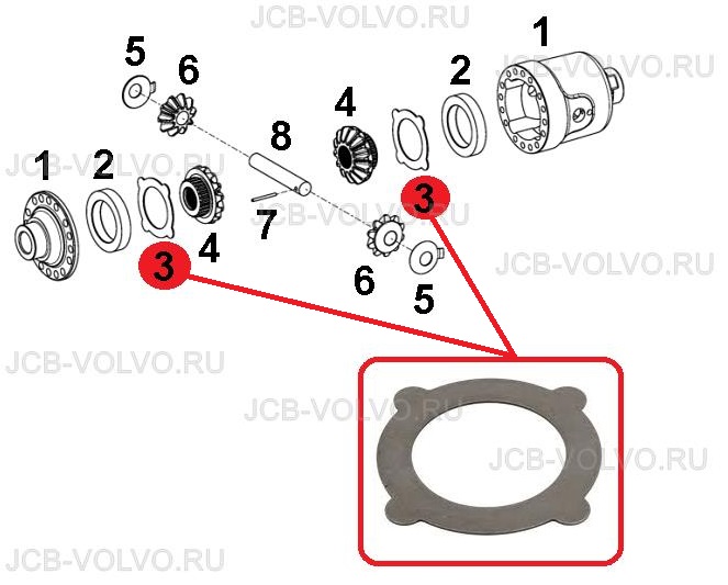 Упорная шайба шестерни 578-0087, 5780087