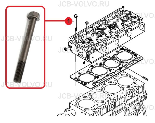 Head Engine Bolt 6680668 Kubota V3300