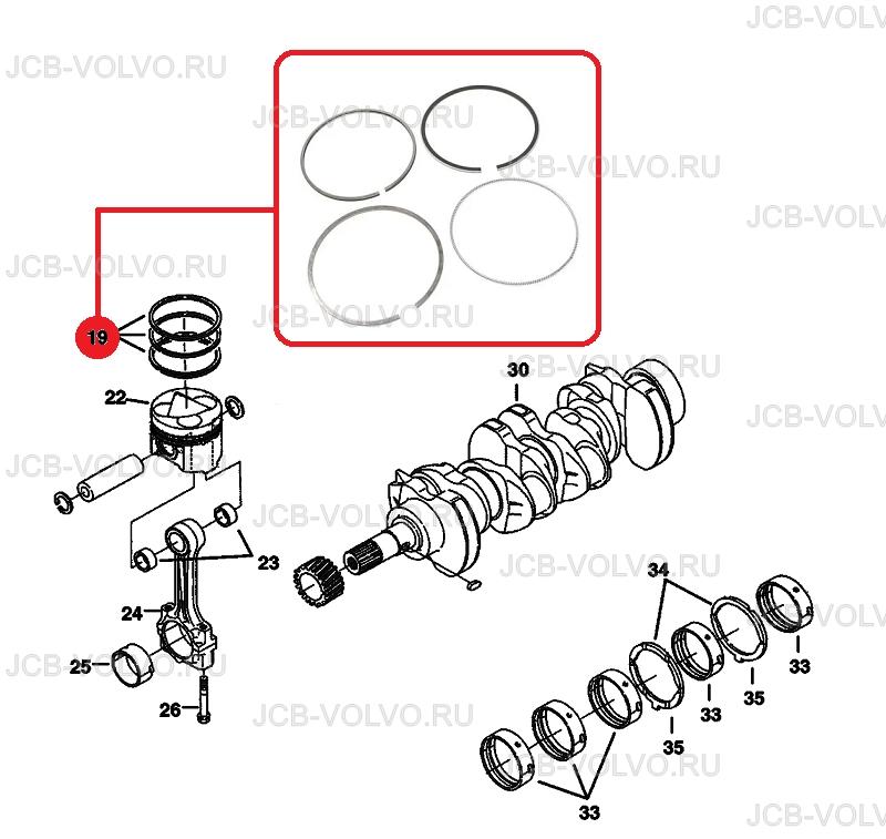 Piston ring set oversized 6680724