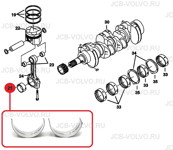 KIT-ROD BEARING OVERSIZED 6680732