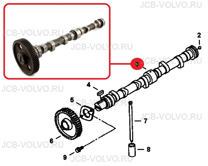 Camshaft KUBOTA V3300 7017203
