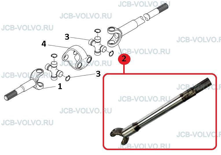 Полуось со стороны дифференциала правая (короткая) 914/84601