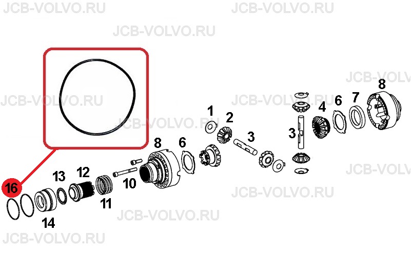 Уплотнение на поршень дифференциала T218481, T258096