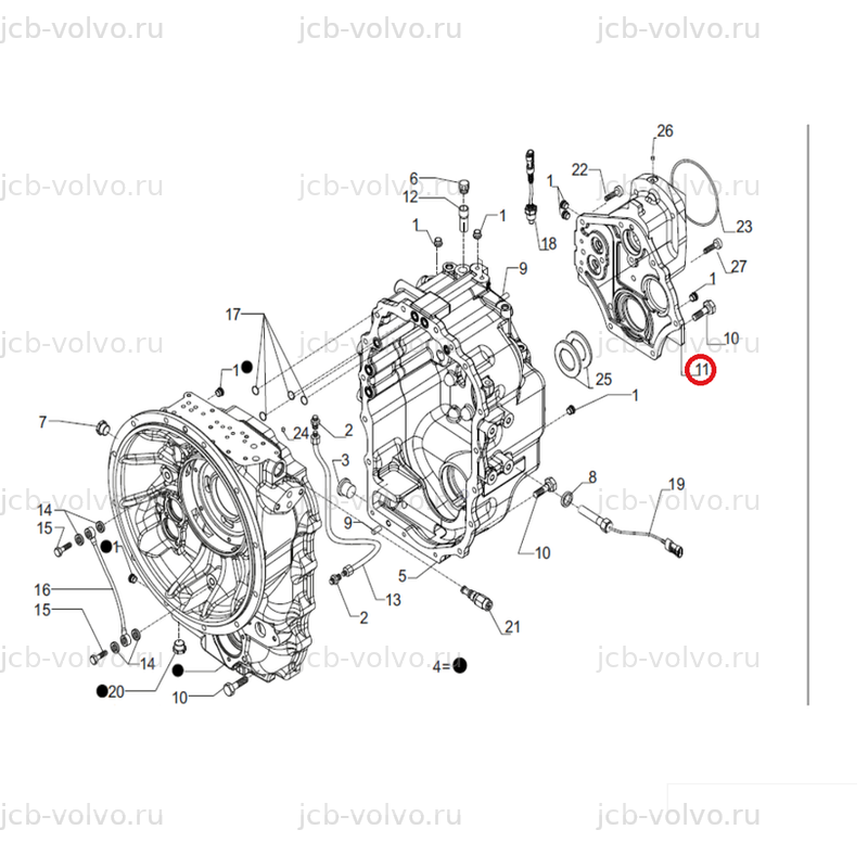 Задняя крышка КПП C77BB25, для CUKUROVA 880, 883, 884, 885