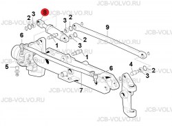 Гидроцилиндр наклона колес [ VOE 12744453 ] для грейдера VOLVO G930, G940, G946, G960
