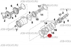 Фрикционный диск КПП (без напыления)  [ 331/16516 ] для JCB 531-70, 541-70