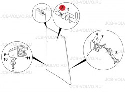 Буфер форточки [ 331/34878 ] для JCB 3CX, 4CX, 5CX