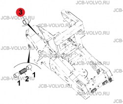 Втулка в раму (узел рукоять-рама) [ 332/L3550 ] для мини-погрузчика JCB