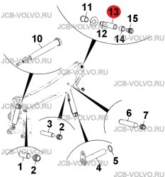 Проставка в стрелу ( рукоять - стрела) [ 332/X1712 ] для мини-погрузчика JCB
