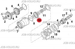 Поршень [ 459/M2176, 459/M2172, 459/10118 ] для JCB 531-70, 541-70