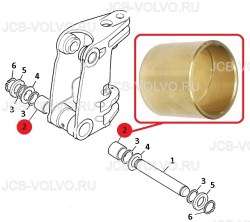 Втулка в каретку ( стрела к каретке) [ 808/00386 ] для JCB 4CX, 5CX