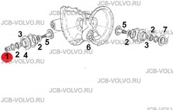 Крепежная гайка хвостовика главной пары [ 826/01648 ] для JCB 531-70, 541-70
