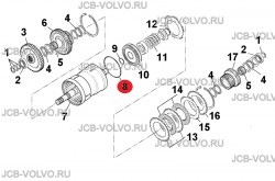 Уплотнение поршня [ 828/10181 ] для JCB 531-70, 541-70