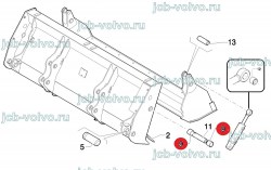 Втулка в челюсть ковша (соединение с отвалом) [ BU4500129 ] для Case 570, Case 580