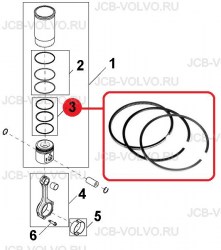 Комплект поршневых колец RE507852 / RE66820