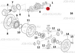 Фланец хвостовика [ 16012668, 12743290 ] для грейдера VOLVO G930, G940, G946, G960