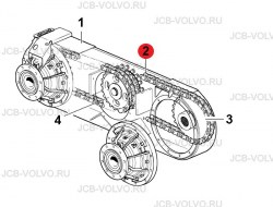 Цепь привода колес [ VOE 12739315, 15402879 ] для грейдера VOLVO G930, G940, G946, G960