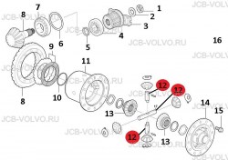 Оси сателлитов дифференциала [ VOE 12743067, 12743068, 12743299, 12743300, 17436973, 16018979, 16018981  ] для грейдера VOLVO G930, G940, G946, G960