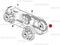 Звездочка тандемного привода [ VOE 12745692, 12738862 ] для грейдера VOLVO G930, G940, G946, G960