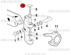 Крышка шкворня [ VOE12748083, 12748083  ] для грейдера VOLVO G930, G940, G946, G960
