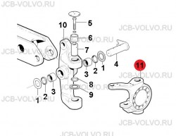 Поворотный кулак [ VOE 12748394, 12748395, 15402545, 15402549 ] для грейдера VOLVO G930, G940, G946, G960
