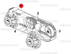 Тандемный привод в сборе  [ VOE 16633793, 12749205, 12749207, 16633789, 12748247, 12748249 ] для грейдера VOLVO G930, G940, G946, G960
